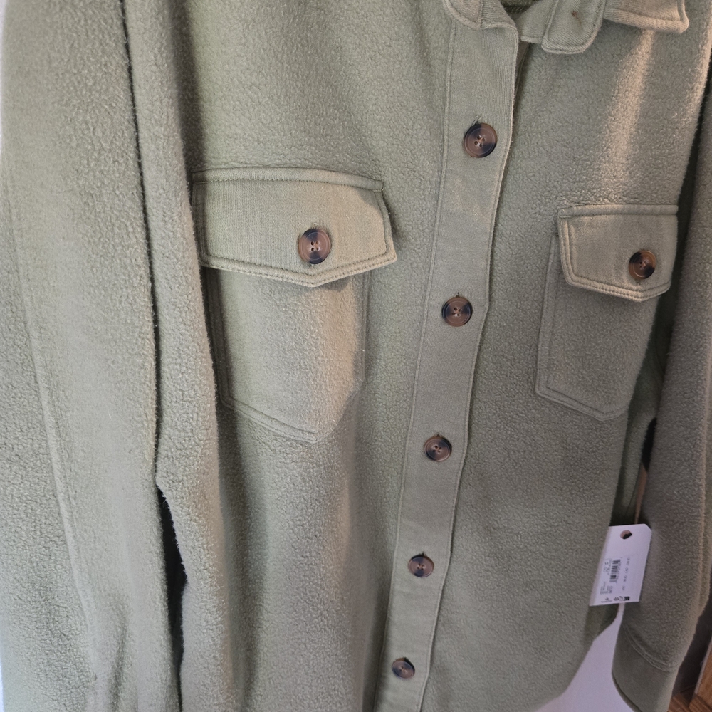 Billabong green medium/10 unisex any time shacket 60%cotton NWT - Picture 4 of 6